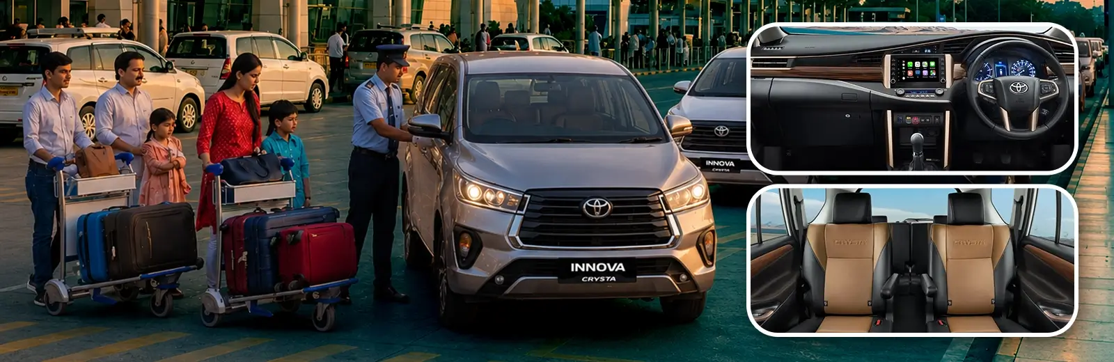 Innova Crysta on Rent in Jewar Airport