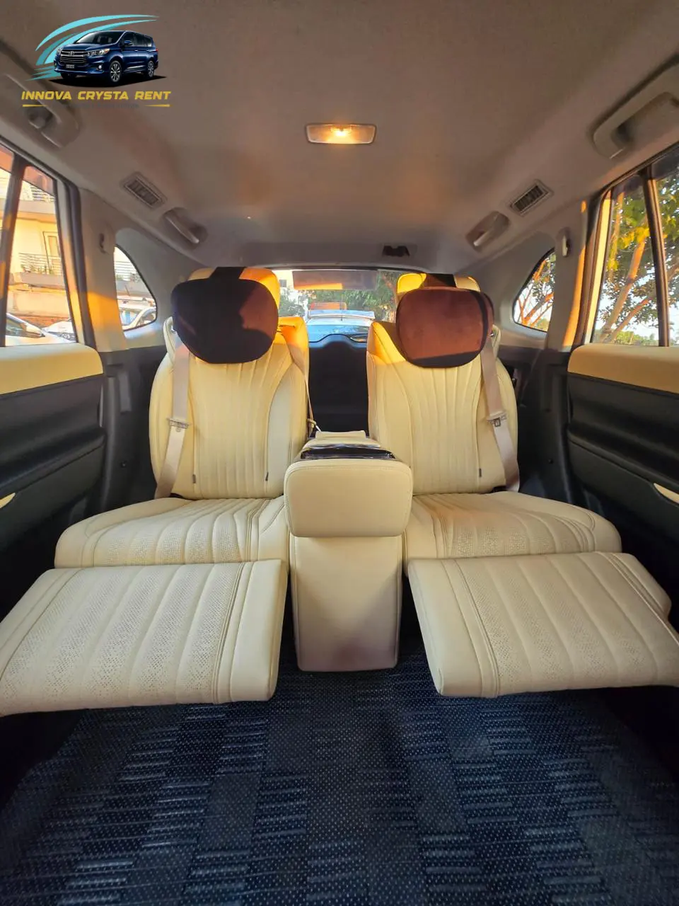 Spacious Innova Crysta luxury captain seats with reclining comfort in Delhi