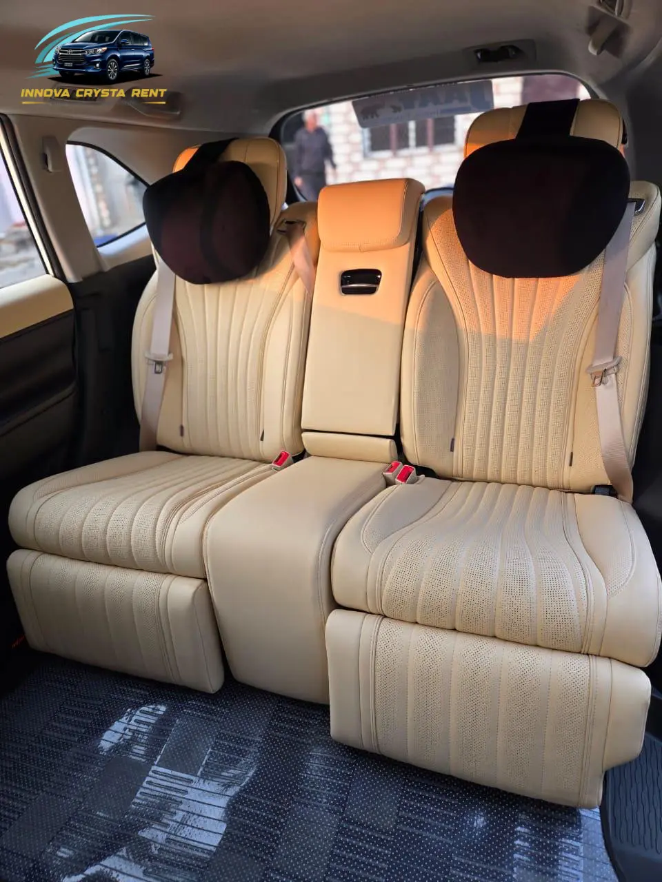 Comfortable middle row captain seats in Toyota Innova Crysta rental